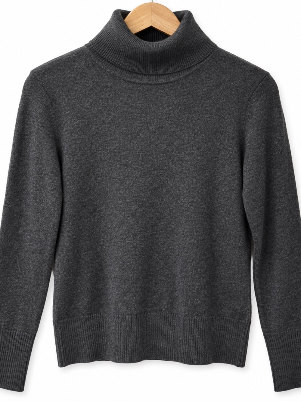 Victor Alfaro 100% Cashmere Turtleneck Sweater Women M Charcoal Gray